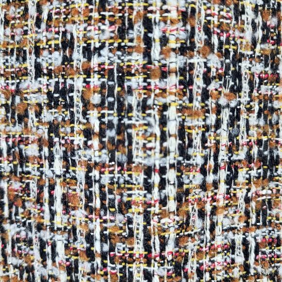 Etcetera Womens Size 6 Crosshatch Tweed Pencil Skirt Black Brown Office Academia - Picture 5 of 11